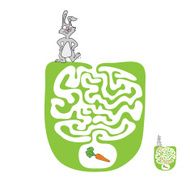 Vector Maze Labyrinth with Rabbit and Carrot N4