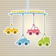 Happy birthday or baby shower arrival announcement