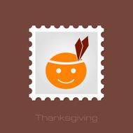 American Indian children stamp Thanksgiving day