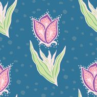 Autumn Flowers vector seamless pattern Floral background N2