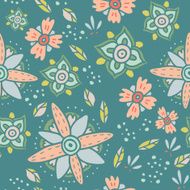 Fun floral seamless vector pattern Pastel colors