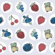 Pattern with different berries
