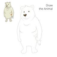 Learn to draw animal polar bear vector illustration