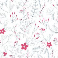 Seamless floral pattern with winter plants N2
