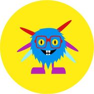 Cartoon cute monster alien Vector illustration