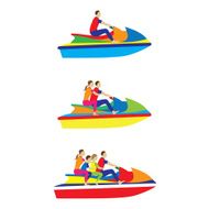 People family on a jet ski Water sports