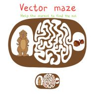 Vector Maze Labyrinth with Marmot and Nut N4