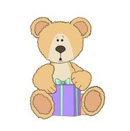 Teddy bear with a gift