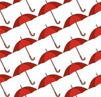 Seamless pattern with red umbrellas