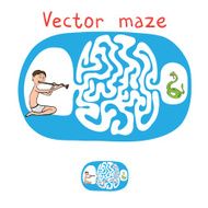 Vector Maze Labyrinth with Snake and Fakir N3