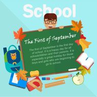Back to school vector illustration Chalkboard with accessories