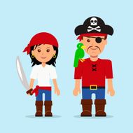 Male and female dressed as pirates