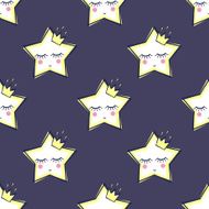 Cute baby shower vector background Night sky illustration