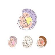 Vector logo - mother with baby Happy Mothers Day