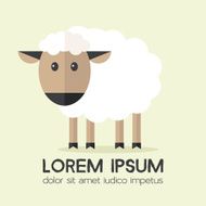 Vector sheep logo flat illustration