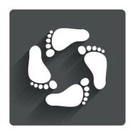 Baby footprints icon Child barefoot steps