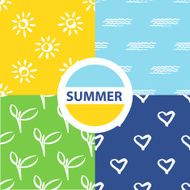 Set seamless pattern Vector summer background