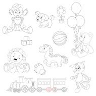 Toy set to be colored