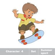 Skateboarding One baby boy skater on skate