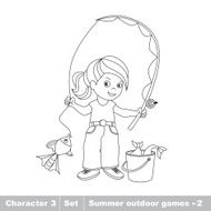 One cartoon baby fisher girl N2