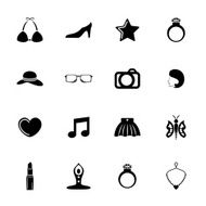 Fashion and accessories icon set N9