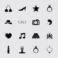 Fashion and accessories icon set N17
