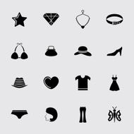 Fashion and accessories icon set N18