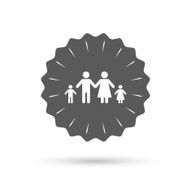 Complete family with two children sign icon N2