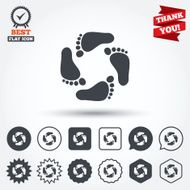 Baby footprints icon Child barefoot steps N3