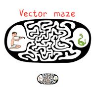 Vector Maze Labyrinth with Snake and Fakir N4