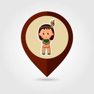 American Indian children mapping pin icon