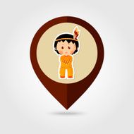 American Indian children mapping pin icon N3