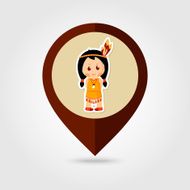 American Indian children mapping pin icon N4