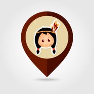 American Indian children mapping pin icon N7