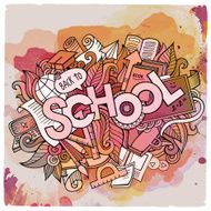 School hand lettering and doodles elements symbols emblem