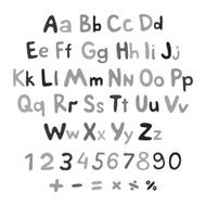 Hand-drawn vector alphabet art children vintage
