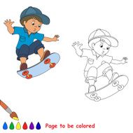 Skateboarding One baby boy skater on skate N2