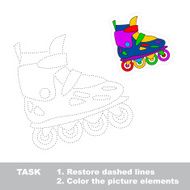 Restore dashed line One cartoon roller skate