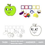 Solve the rebus Find hidden word APPLE