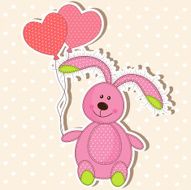 Beautiful toy bunny with hearts