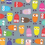 Owl seamless pattern