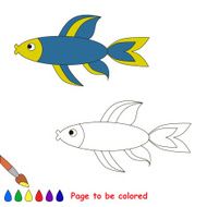 Blue fish Coloring book for children