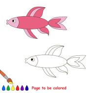 Pink fish Coloring book for children