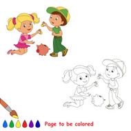 Cartoon character playing baby