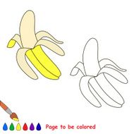 Cartoon yellow banana to be colored