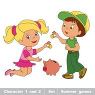 Cartoon character playing baby N2