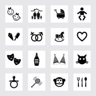 Family vector icons set N10