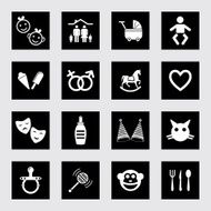 Family vector icons set N13