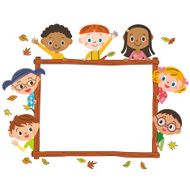 Autumn frame and children