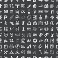doodle public sign seamless pattern background